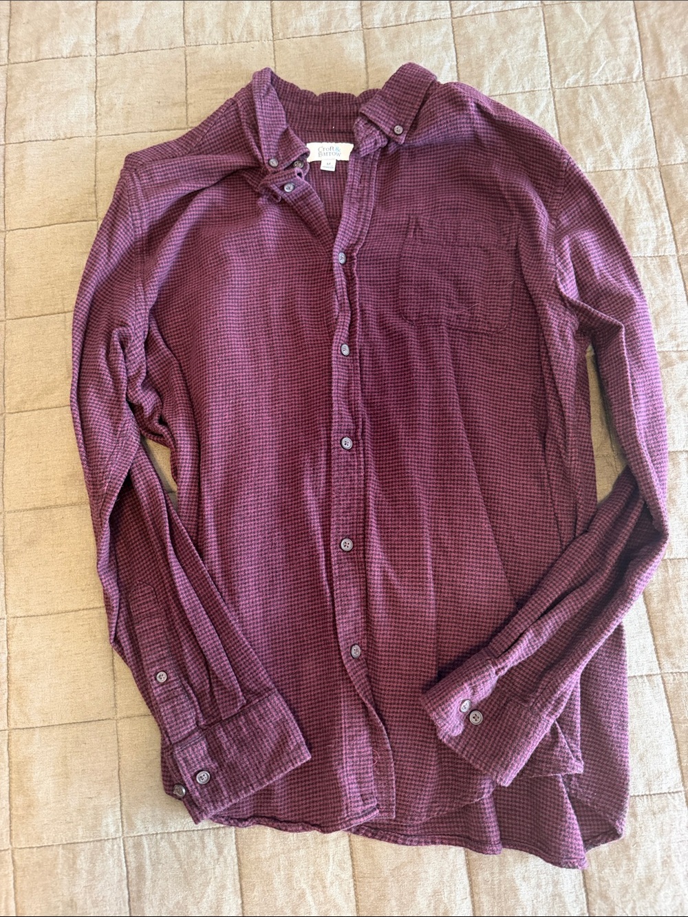 croft & barrow Men's Long-Sleeve Button-Down Hooded Shirt - Plum